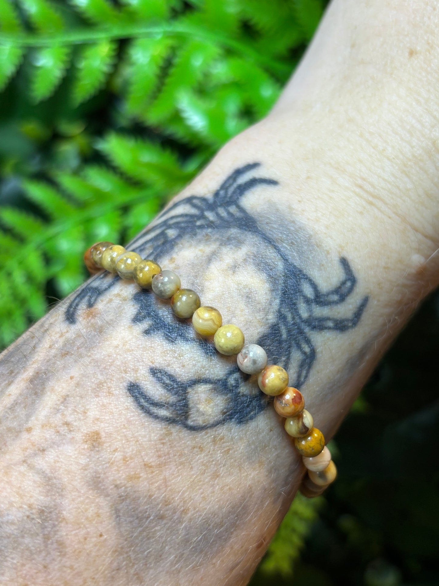 Crazy Lace Agate beaded bracelet - 4mm