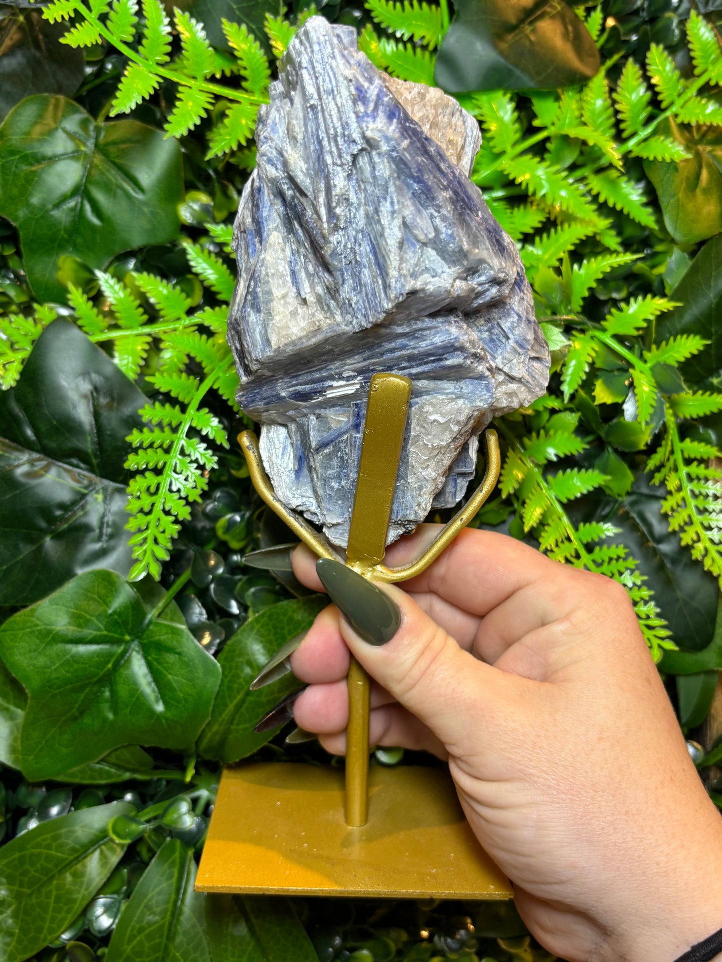 Brazilian Kyanite on custom stand - large