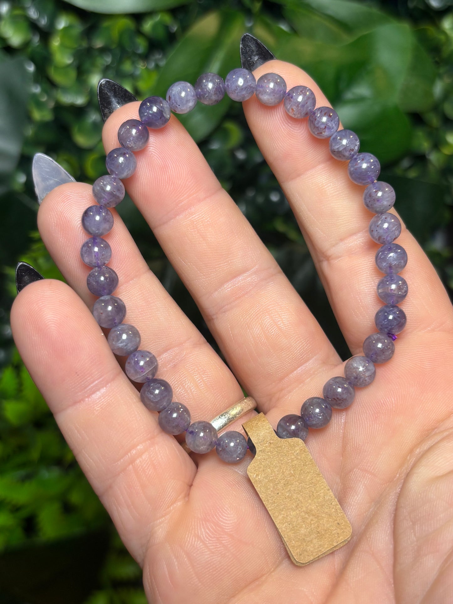 Iolite beaded bracelet - 6mm