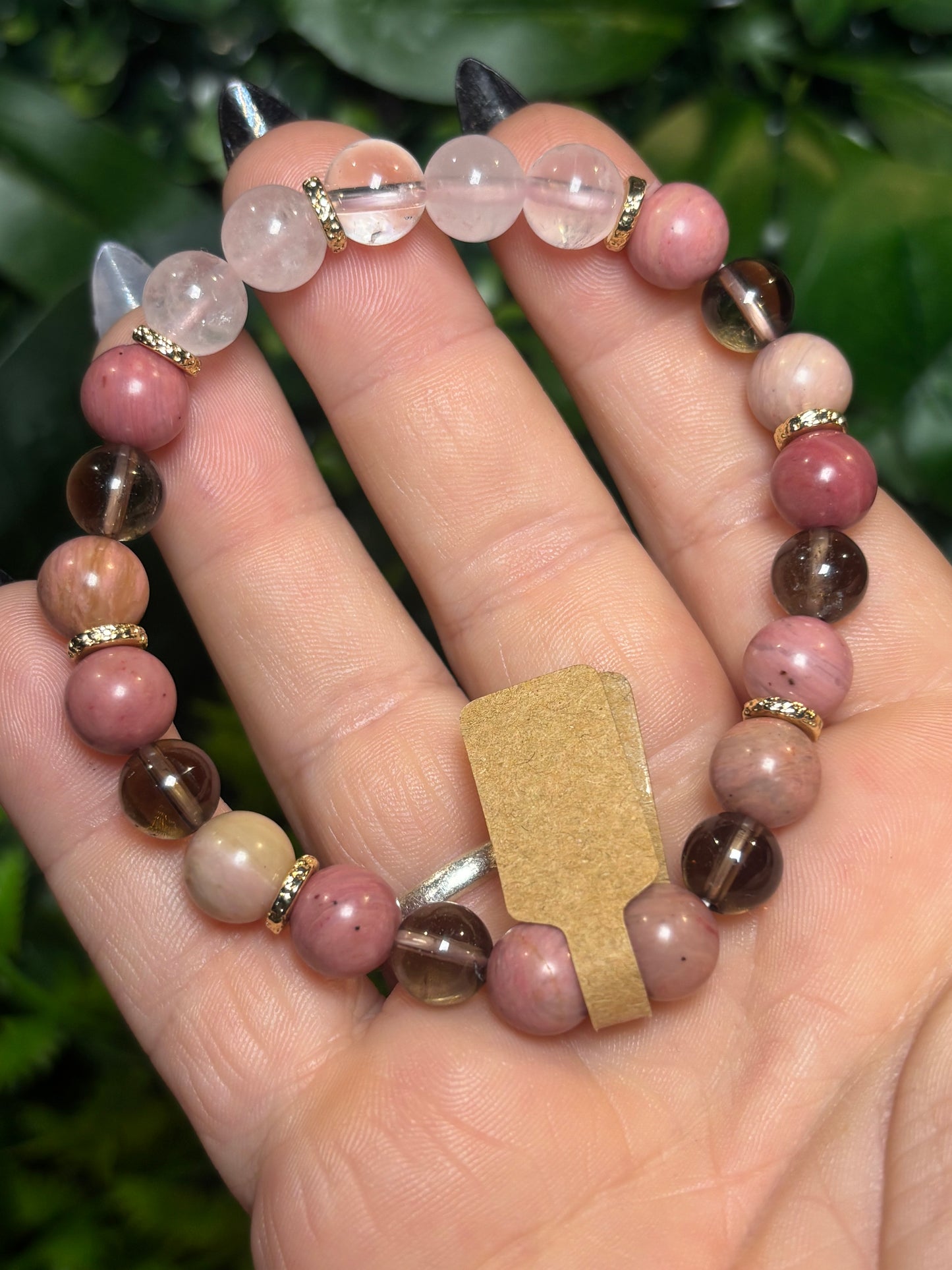 Mixed material beaded bracelet - 8mm