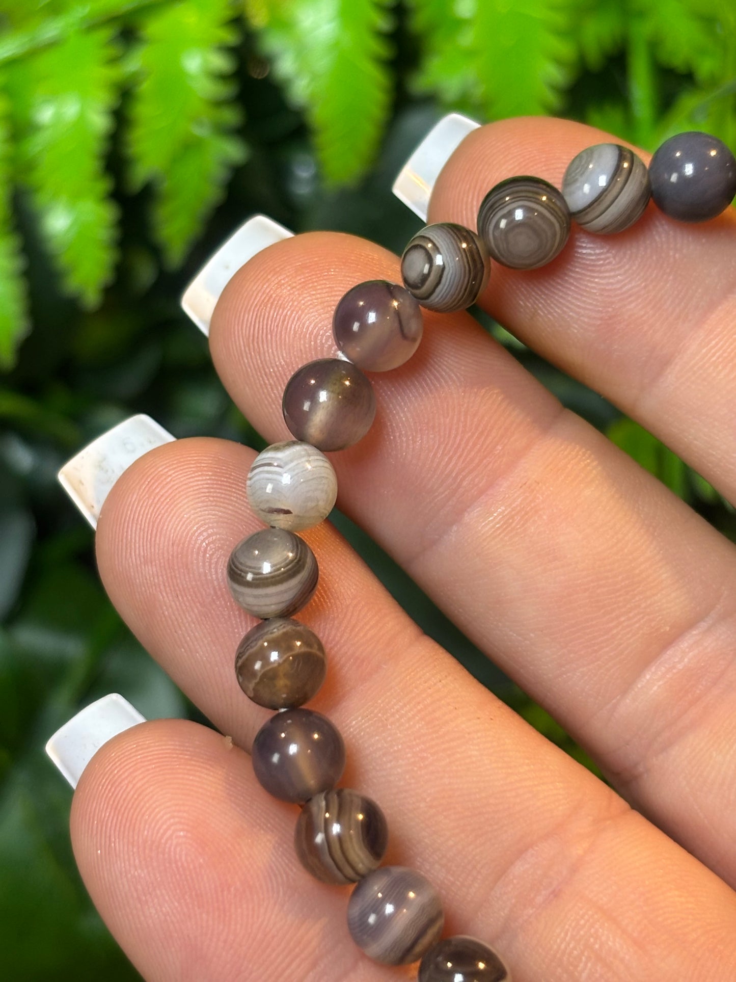 Botswana Agate beaded bracelet - 6mm