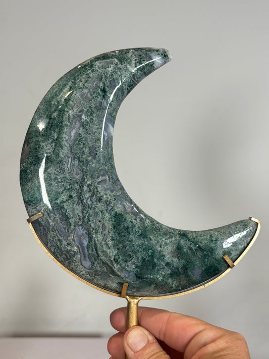 Statement Moons on custom metal stands - various materials