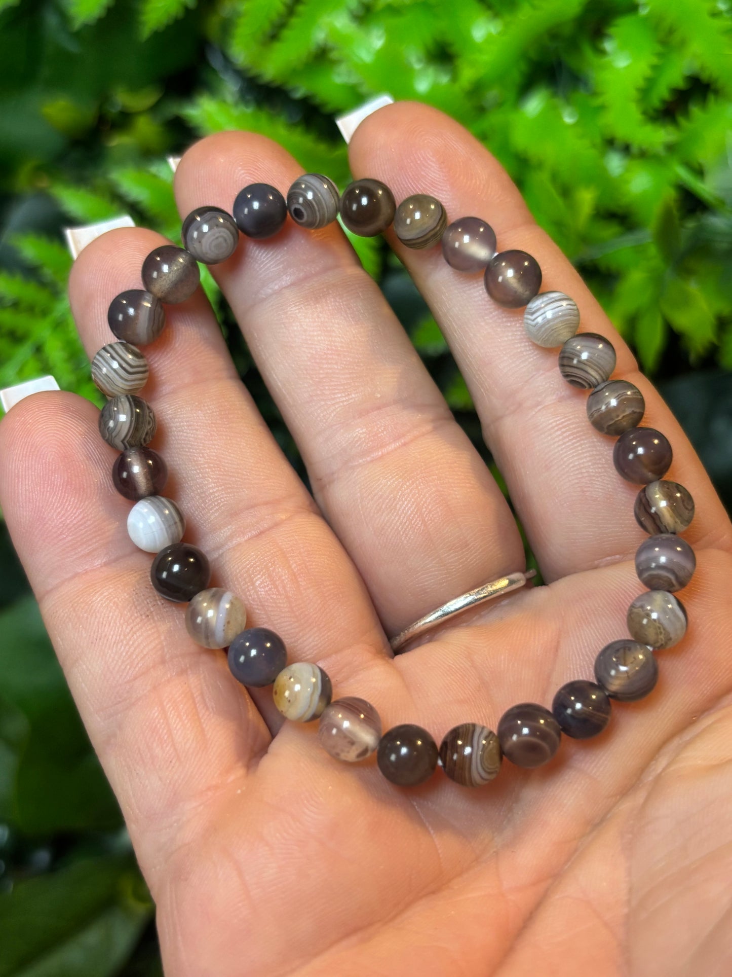 Botswana Agate beaded bracelet - 6mm