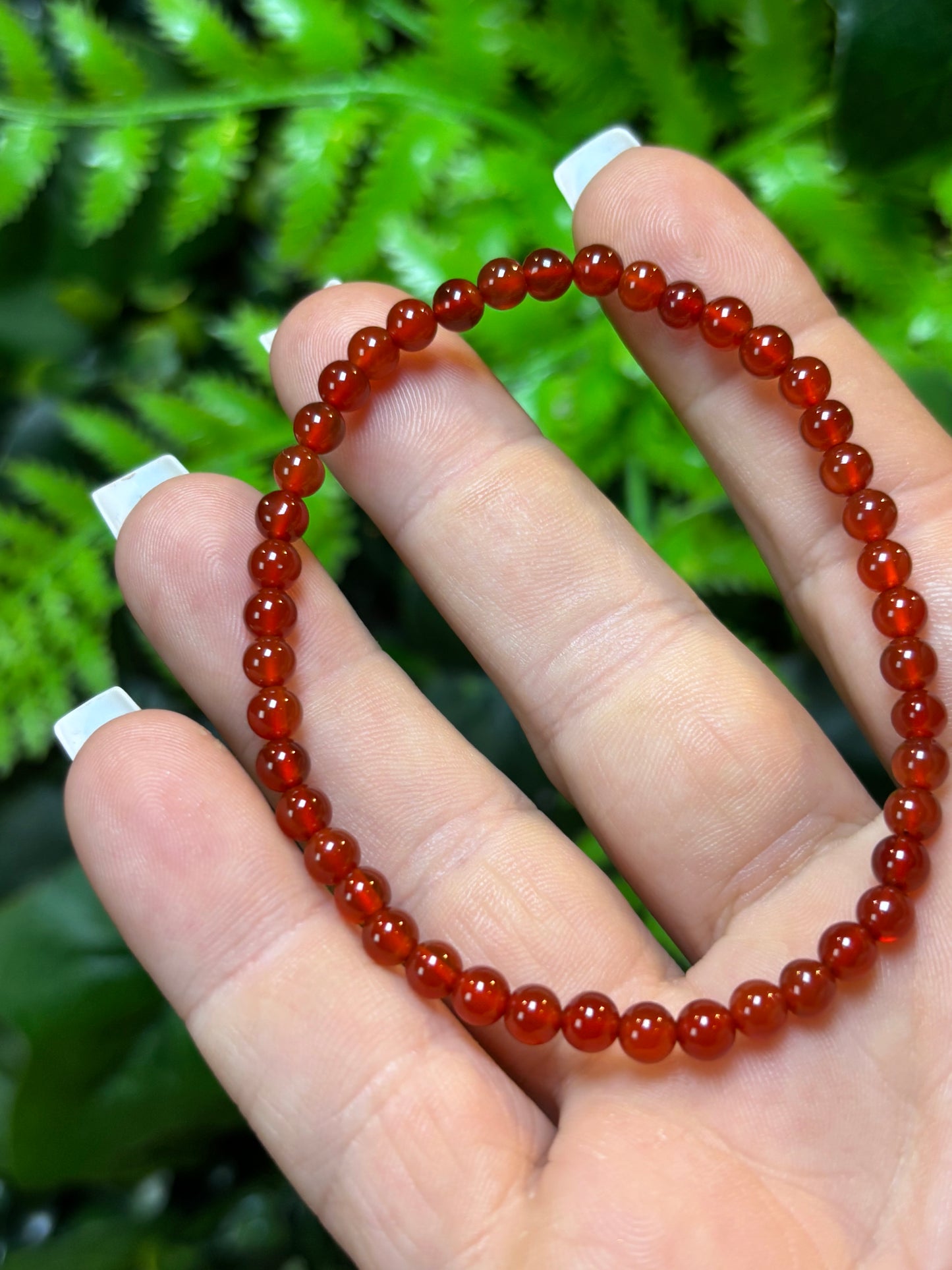Carnelian beaded bracelet - 4mm
