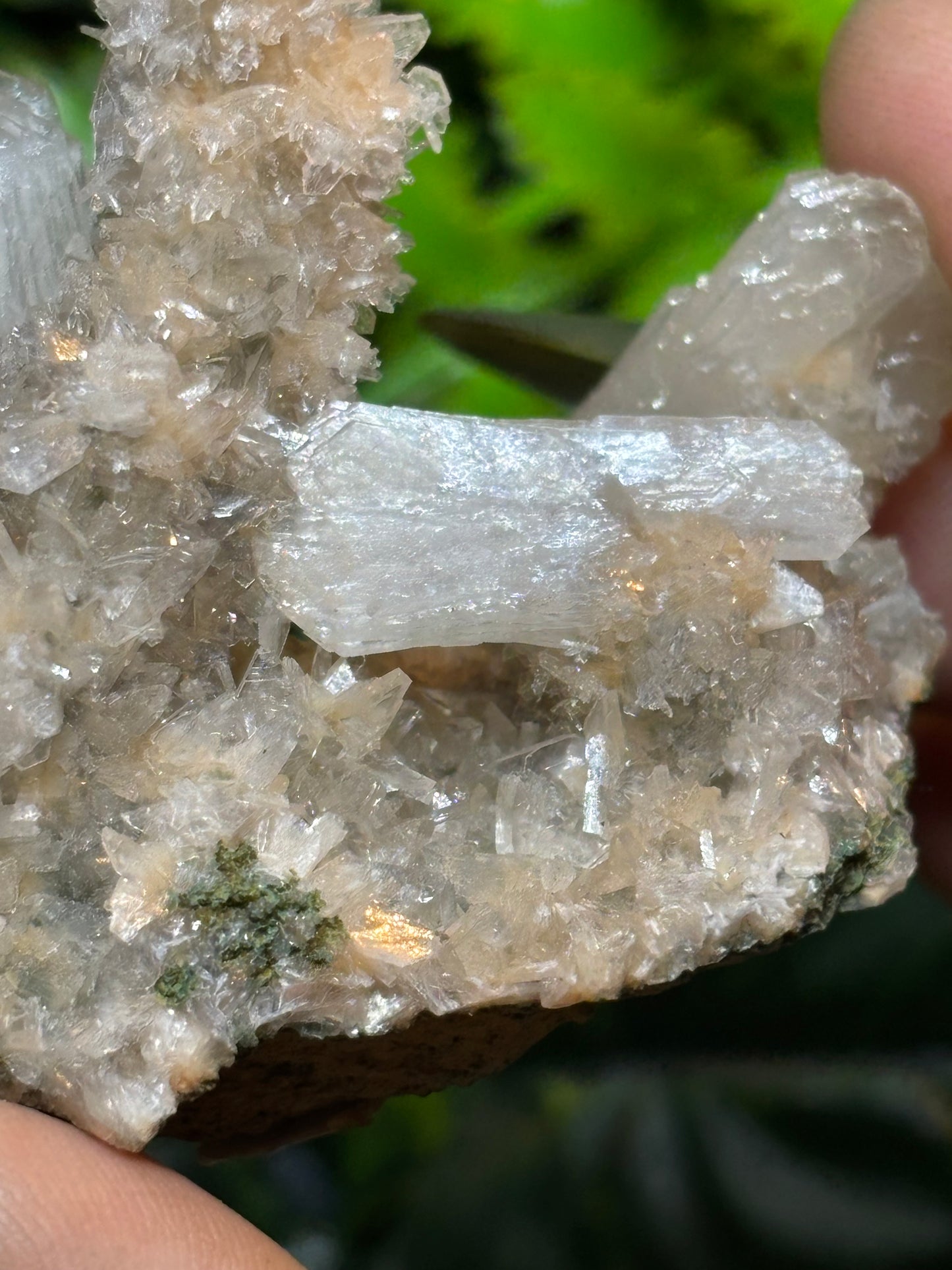 Peach Stilbite on Quartz with Calcite