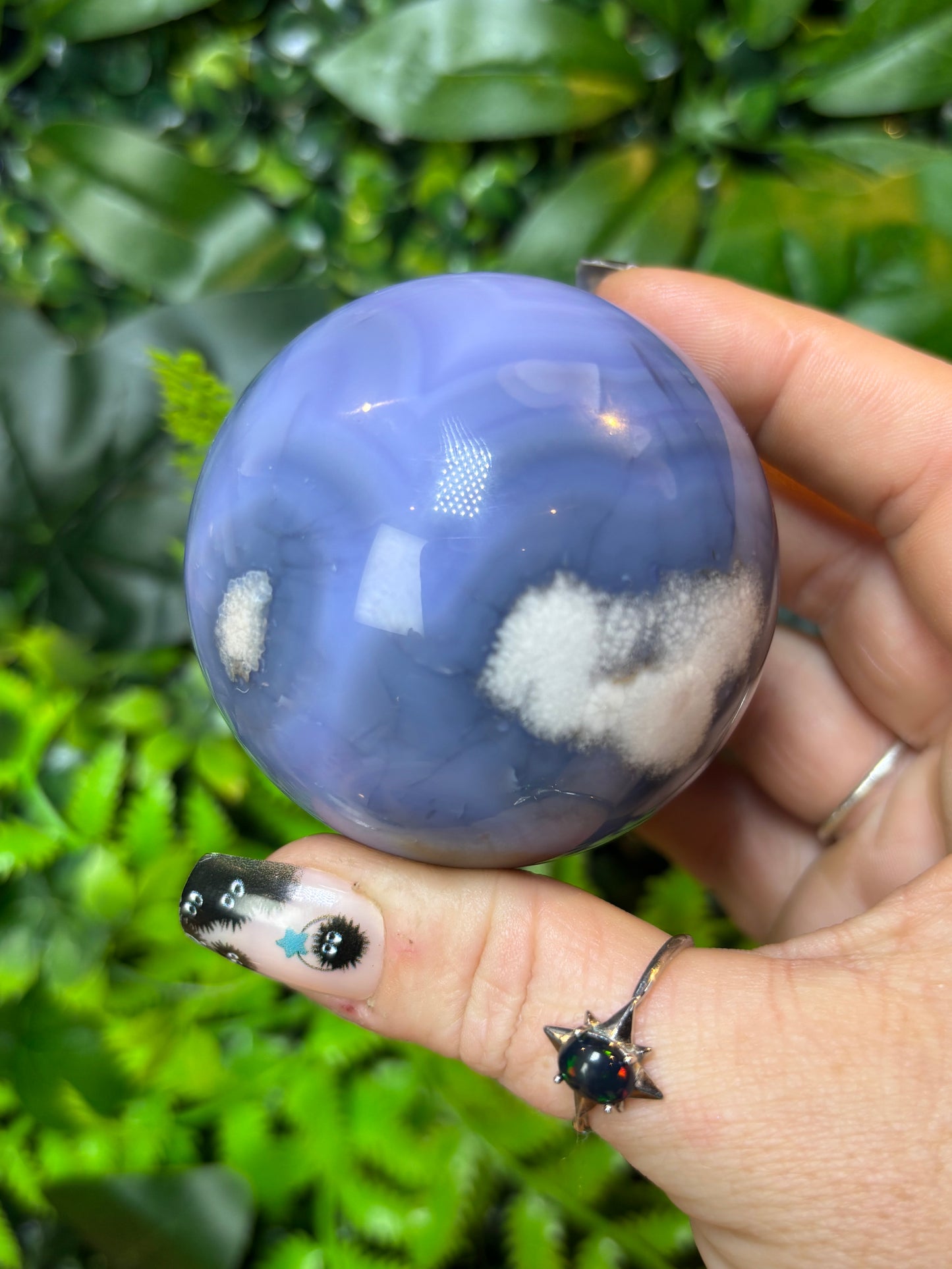 Blue Flower Agate sphere