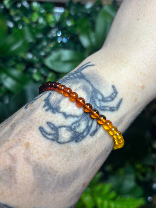 Ombre Amber beaded bracelet - 4mm