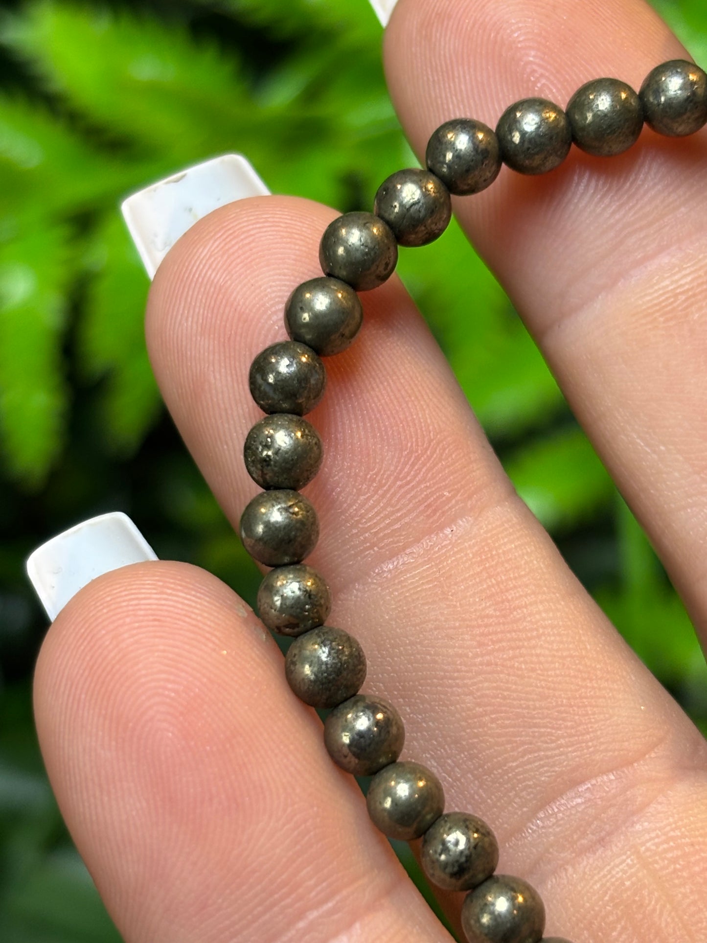 Pyrite beaded bracelet - 4mm