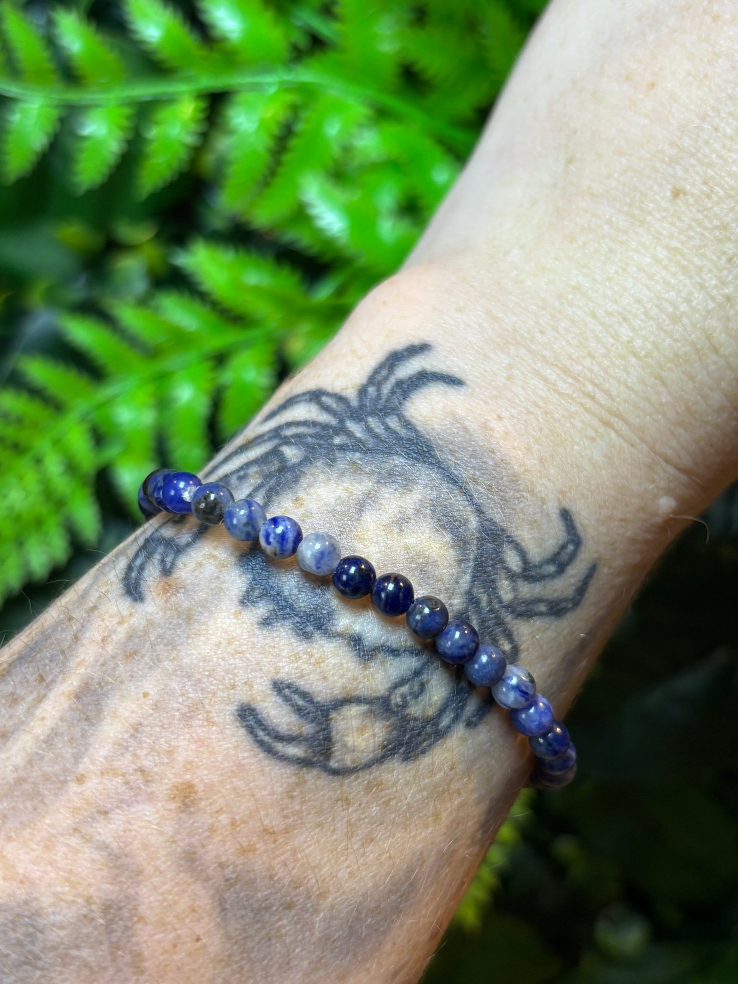 Sodalite beaded bracelet - 4mm