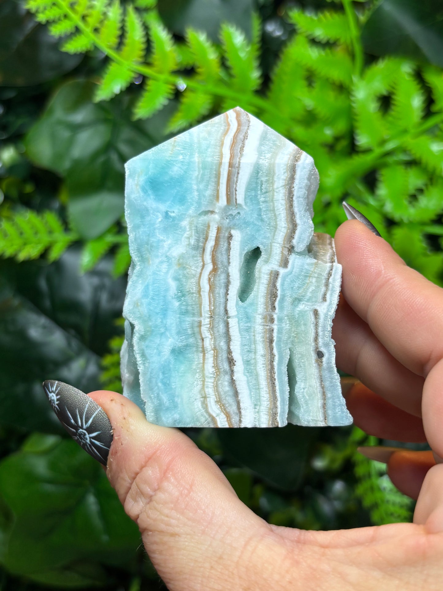 Blue Aragonite Tower - B