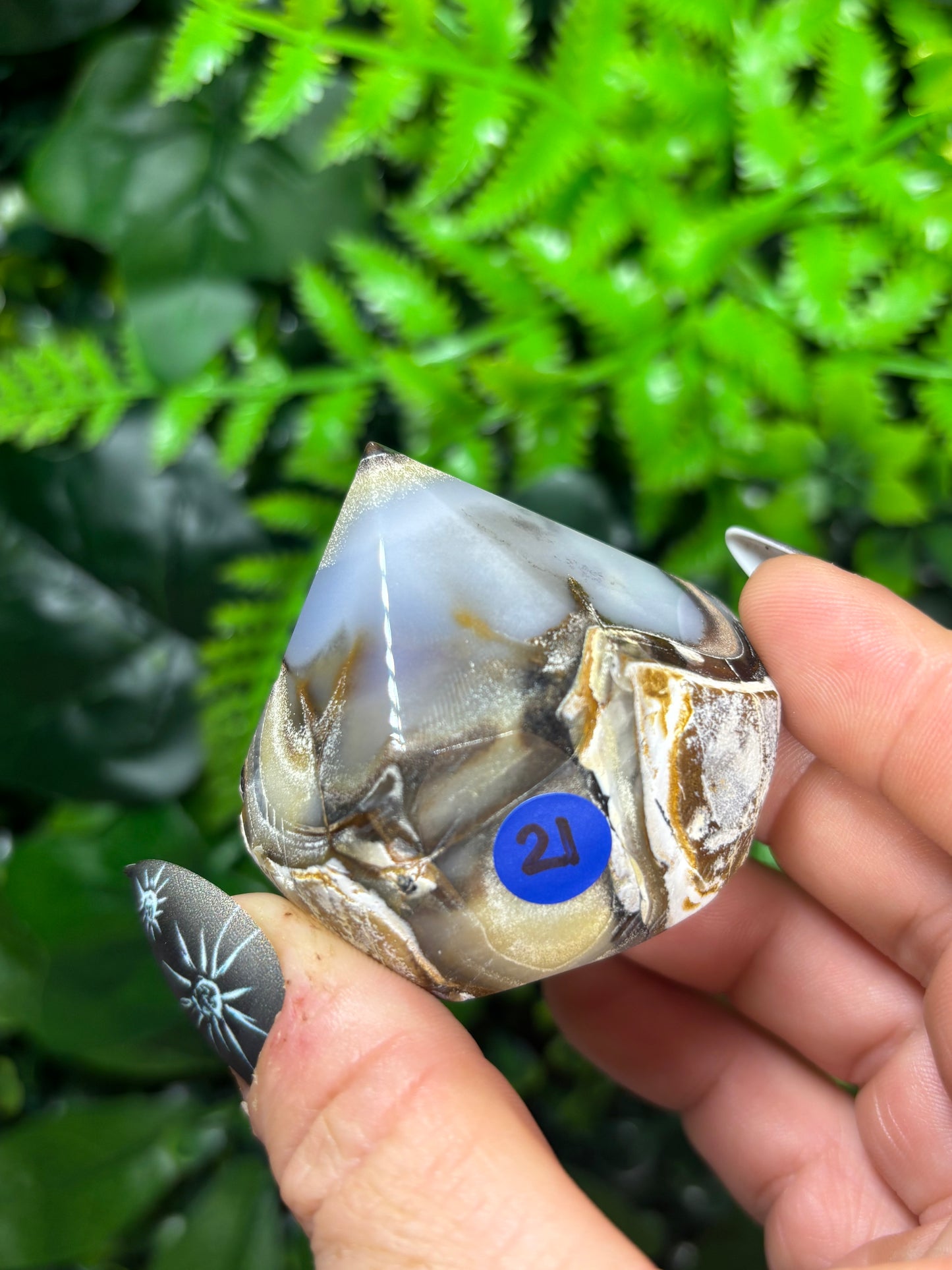 Blue Chalcedony part polished