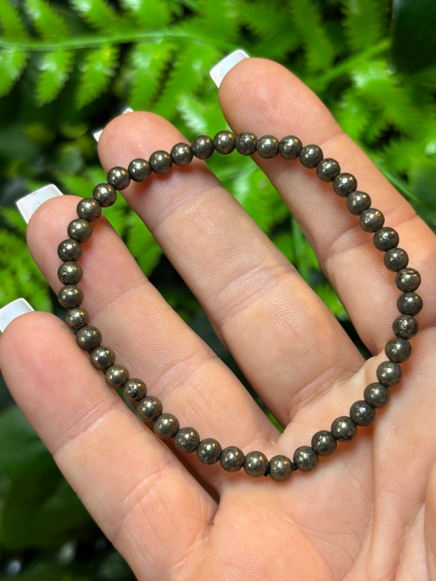 Pyrite beaded bracelet - 4mm