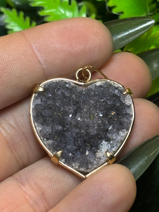 Rainbow Amethyst cluster pendant - A