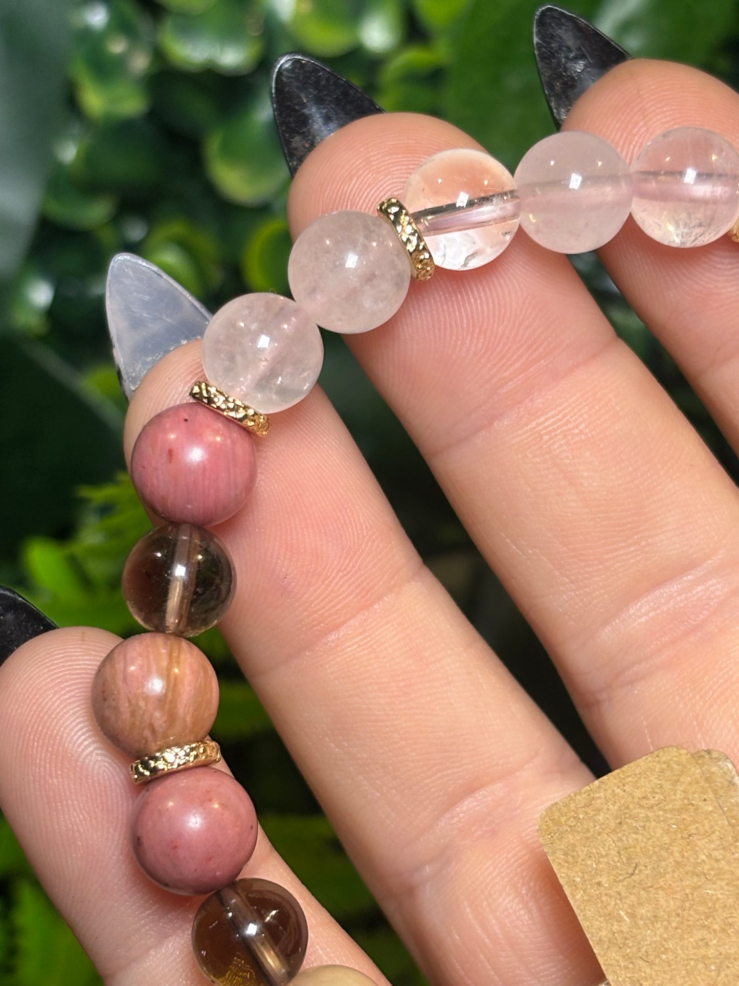 Mixed material beaded bracelet - 8mm