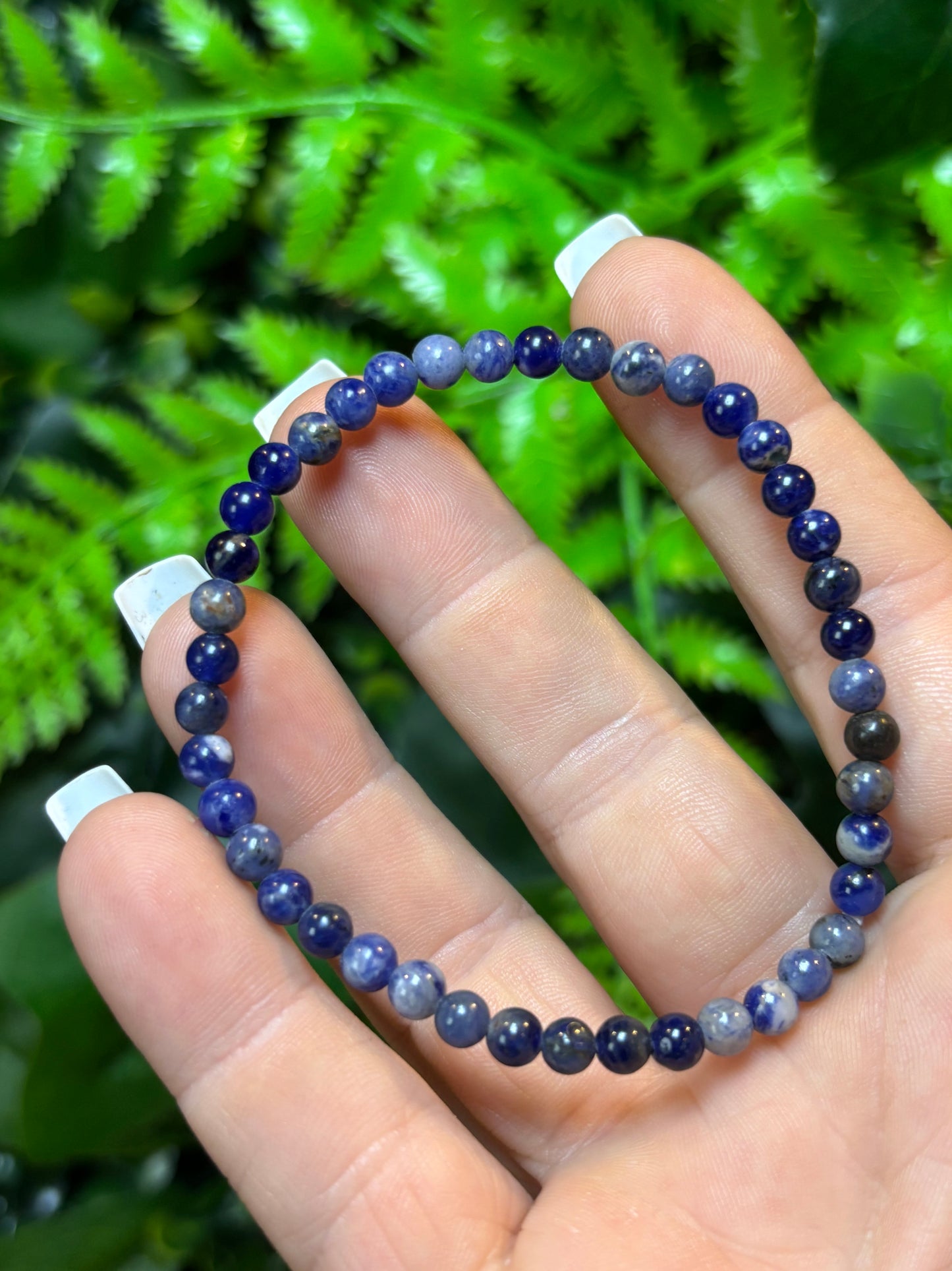 Sodalite beaded bracelet - 4mm
