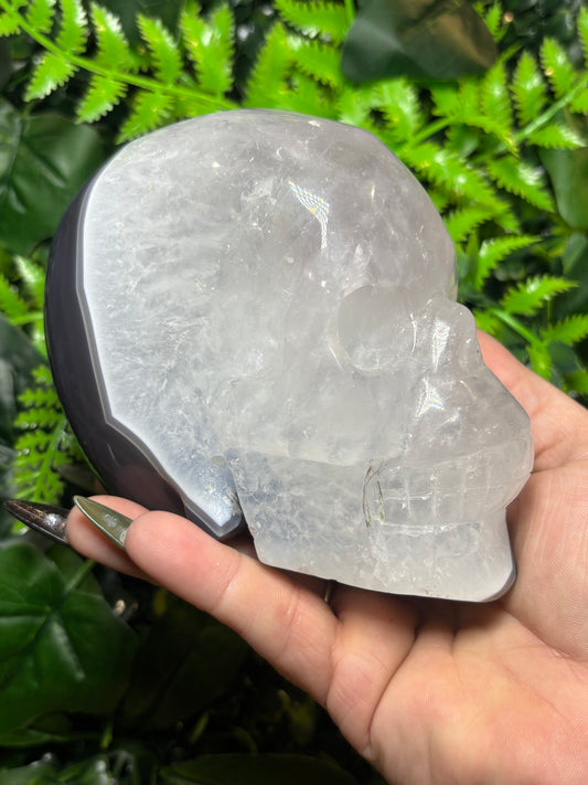 Huge Agate & Quartz skull