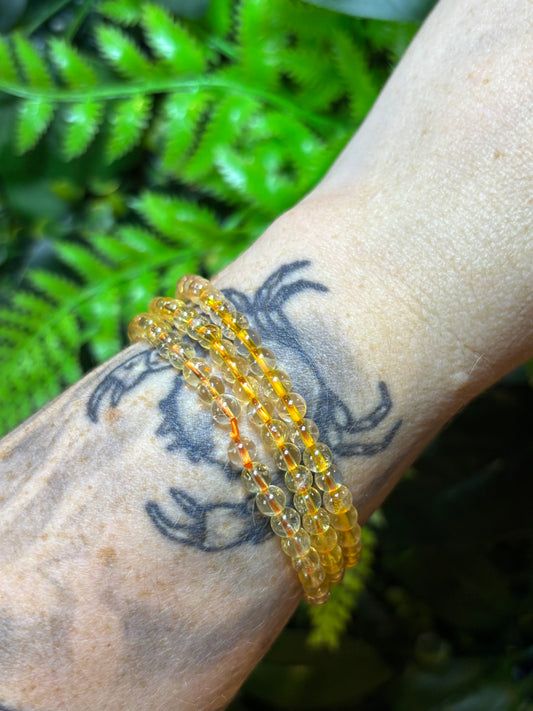 Citrine (HTA) beaded bracelet - 4mm
