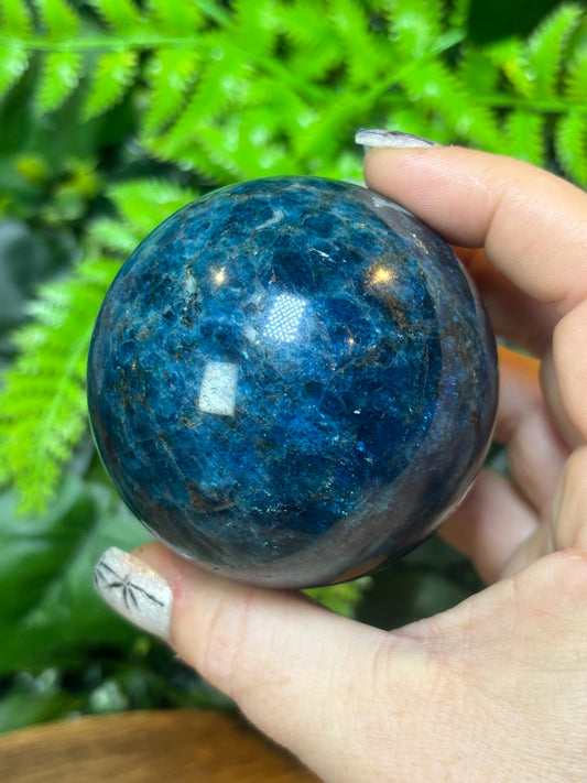 Blue Apatite sphere - B