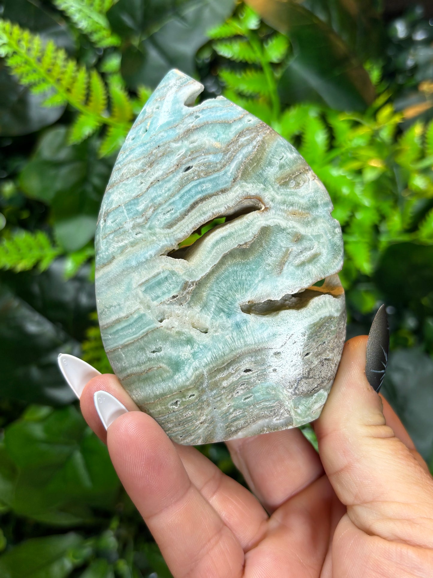 Blue Aragonite Shield - B