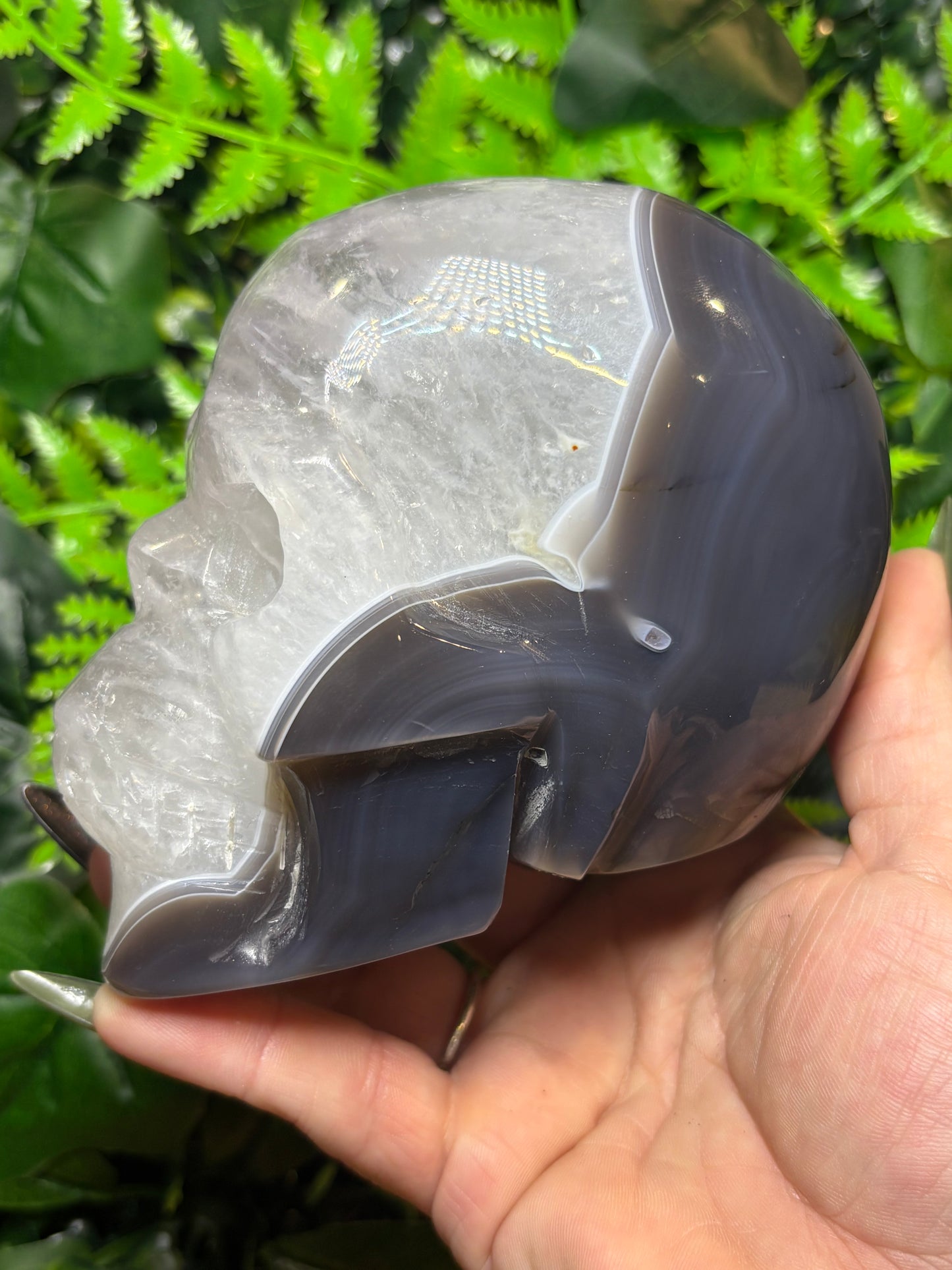 Huge Agate & Quartz skull