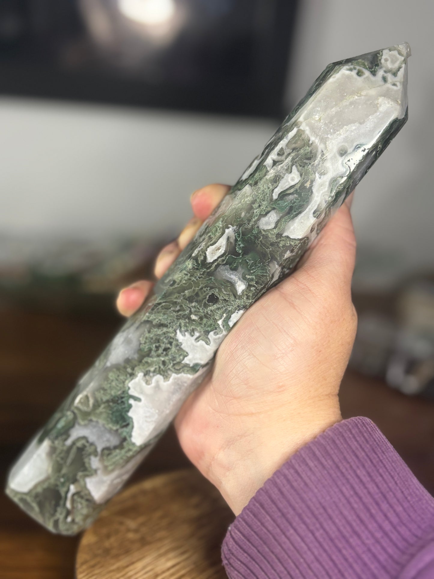 Moss agate tower XL