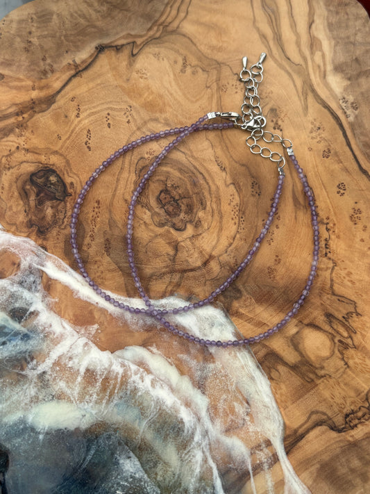 Amethyst anklet