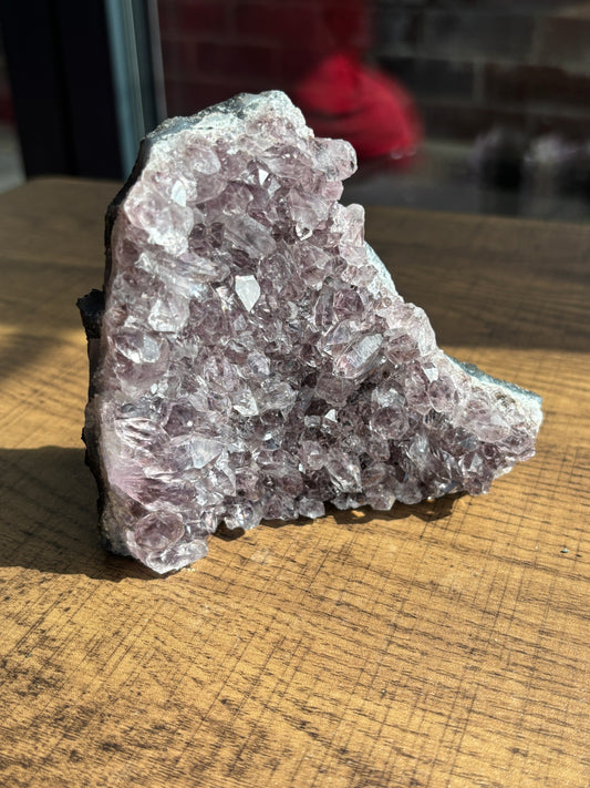 Beautiful freestanding smokey amethyst cluster