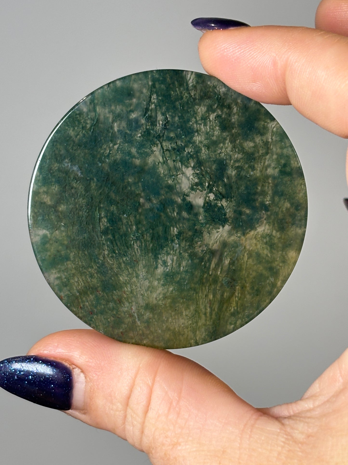 Moss agate poker chip