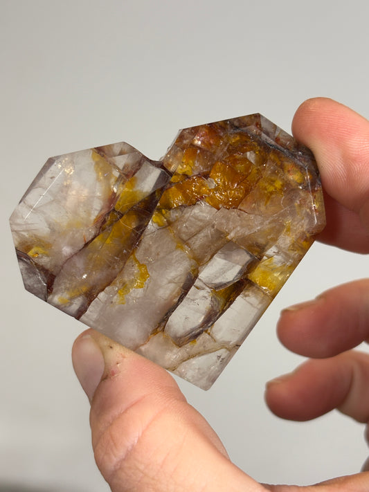 Golden healer X Fire quartz geometric hearts