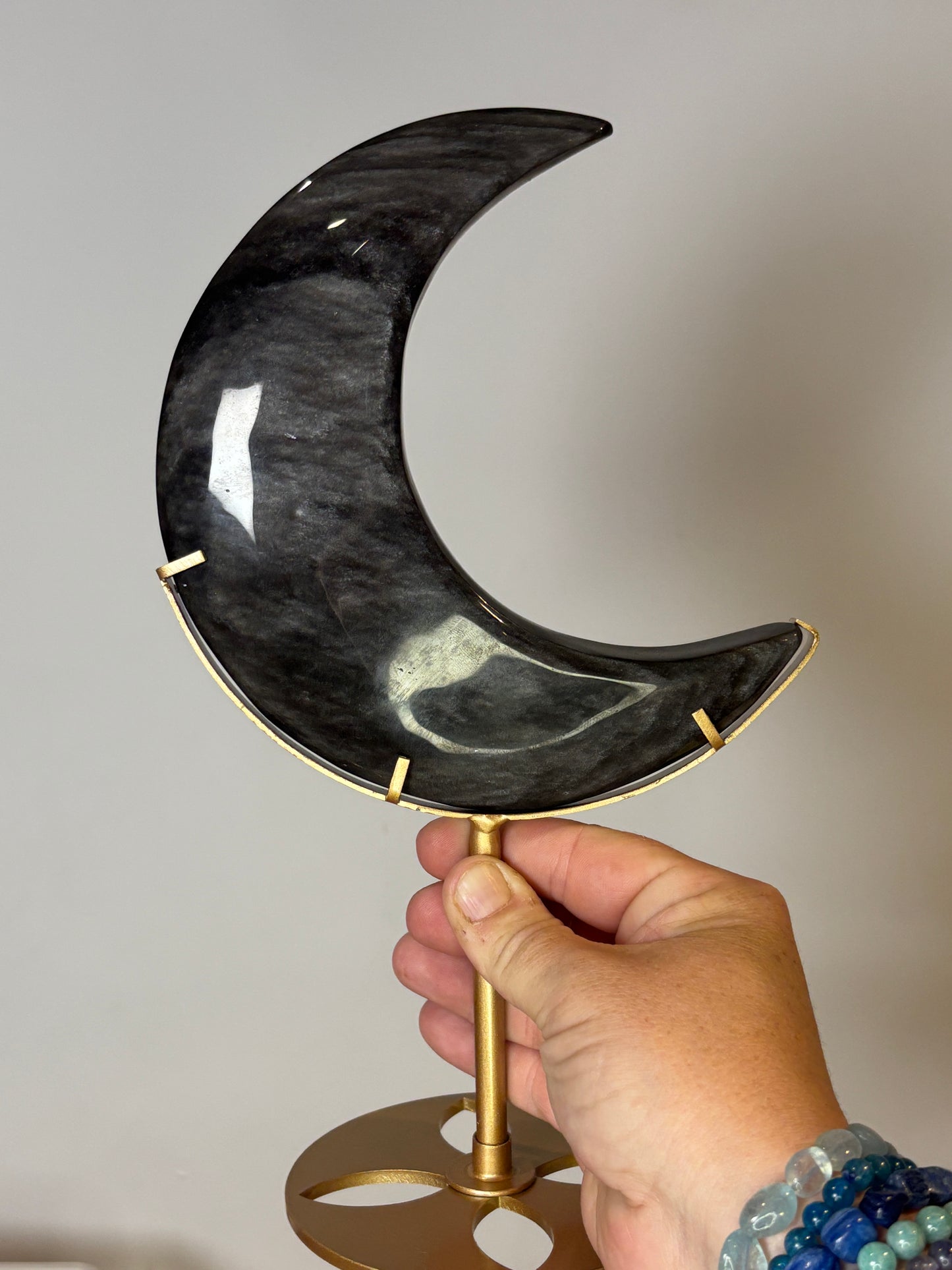 Statement Moons on custom metal stands - various materials