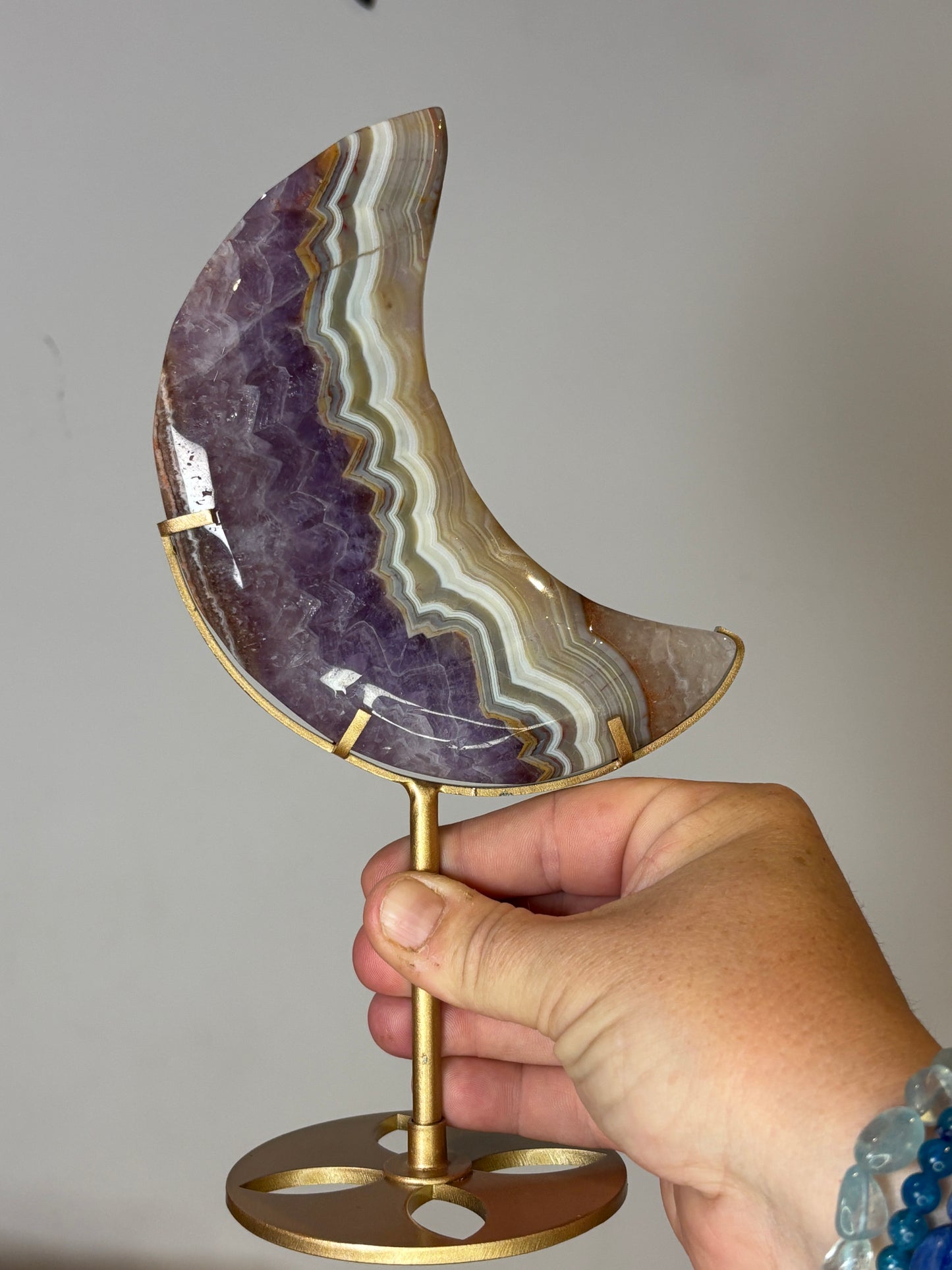 Statement Moons on custom metal stands - various materials