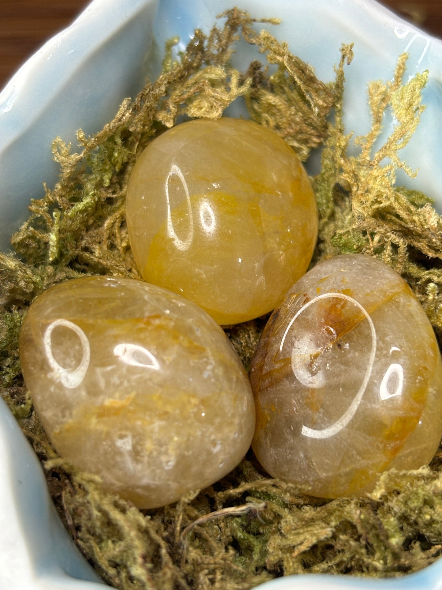 Golden healer quartz tumble stone