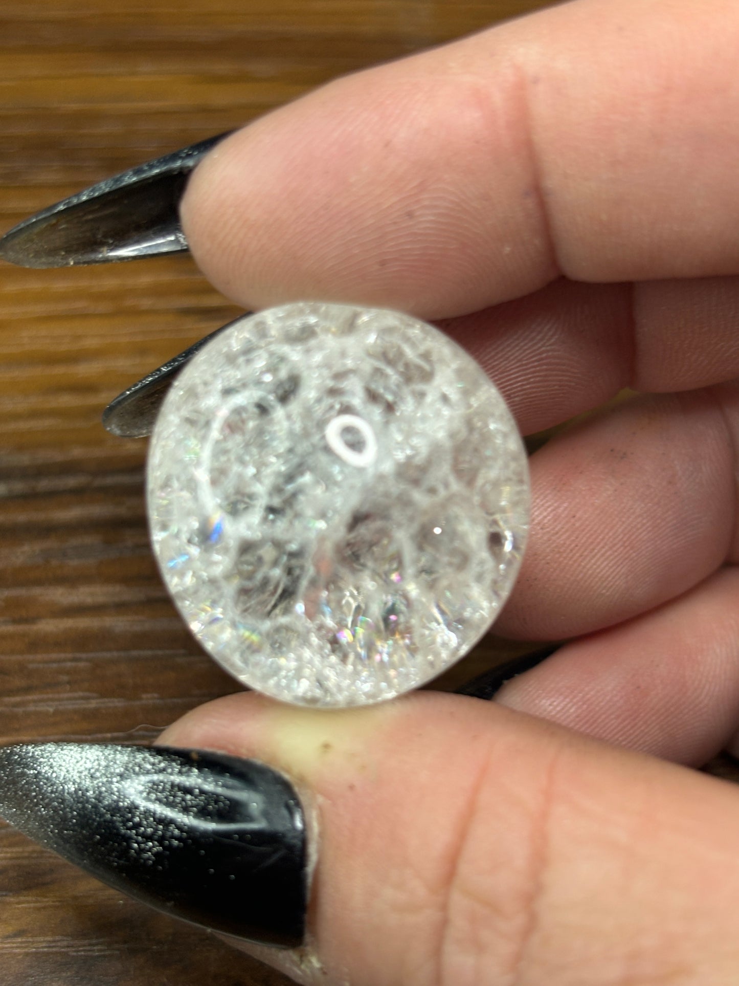 Crackle clear quartz tumble stone