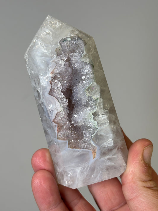Amethyst agate druzy tower