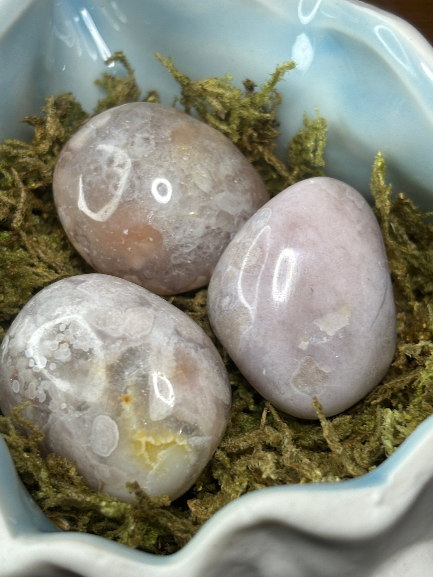 Pink amethyst tumble stone