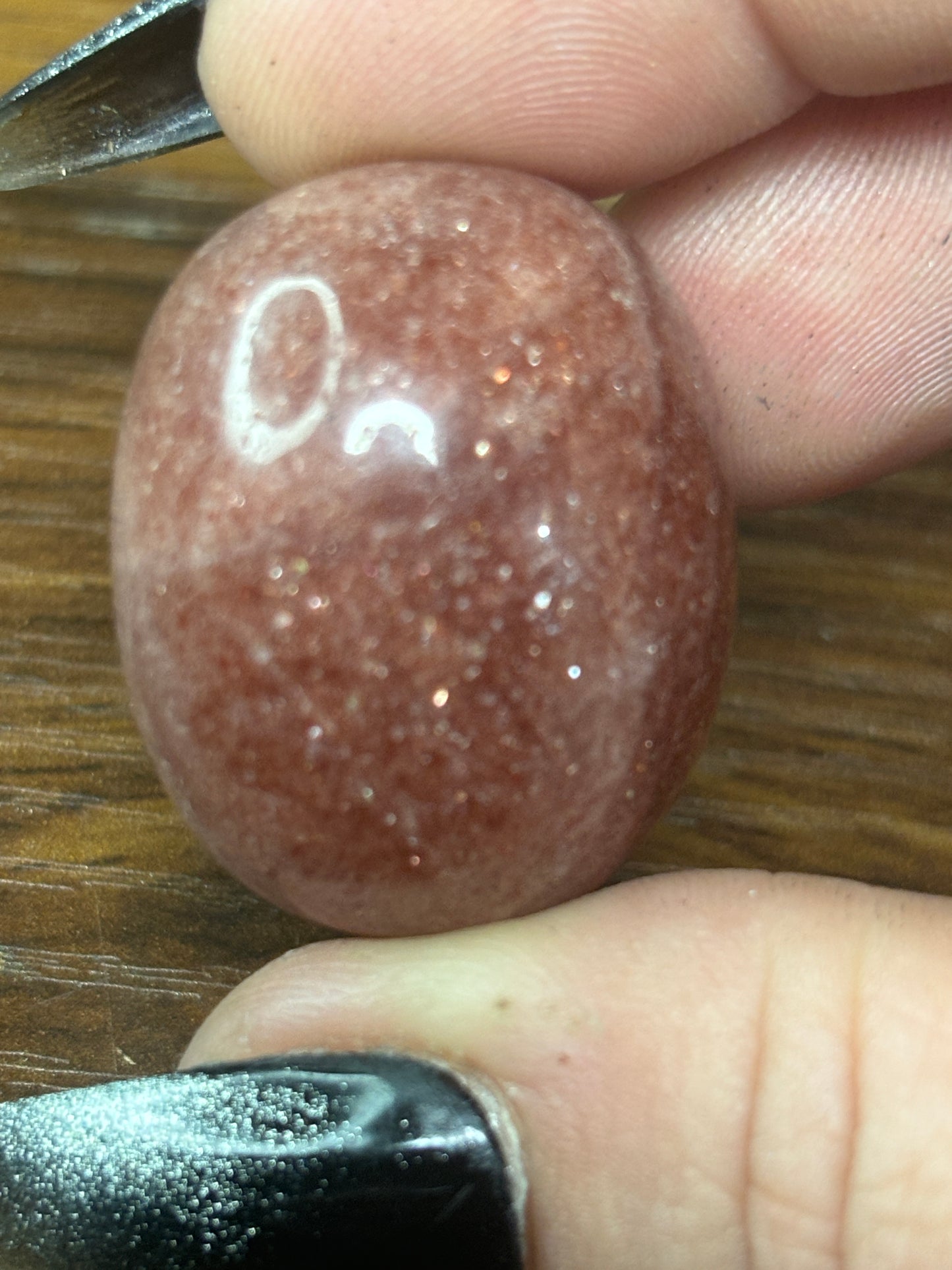 Strawberry quartz tumble stone