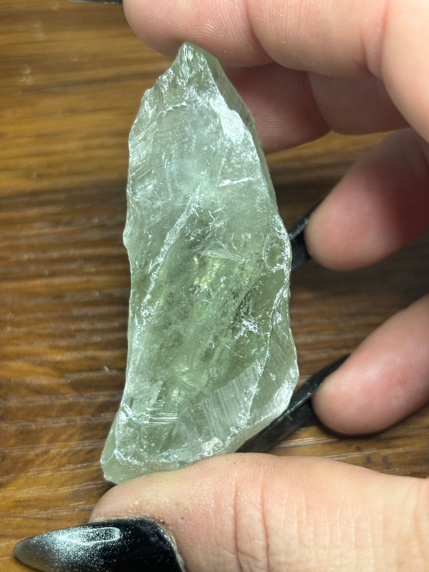 Raw green quartz