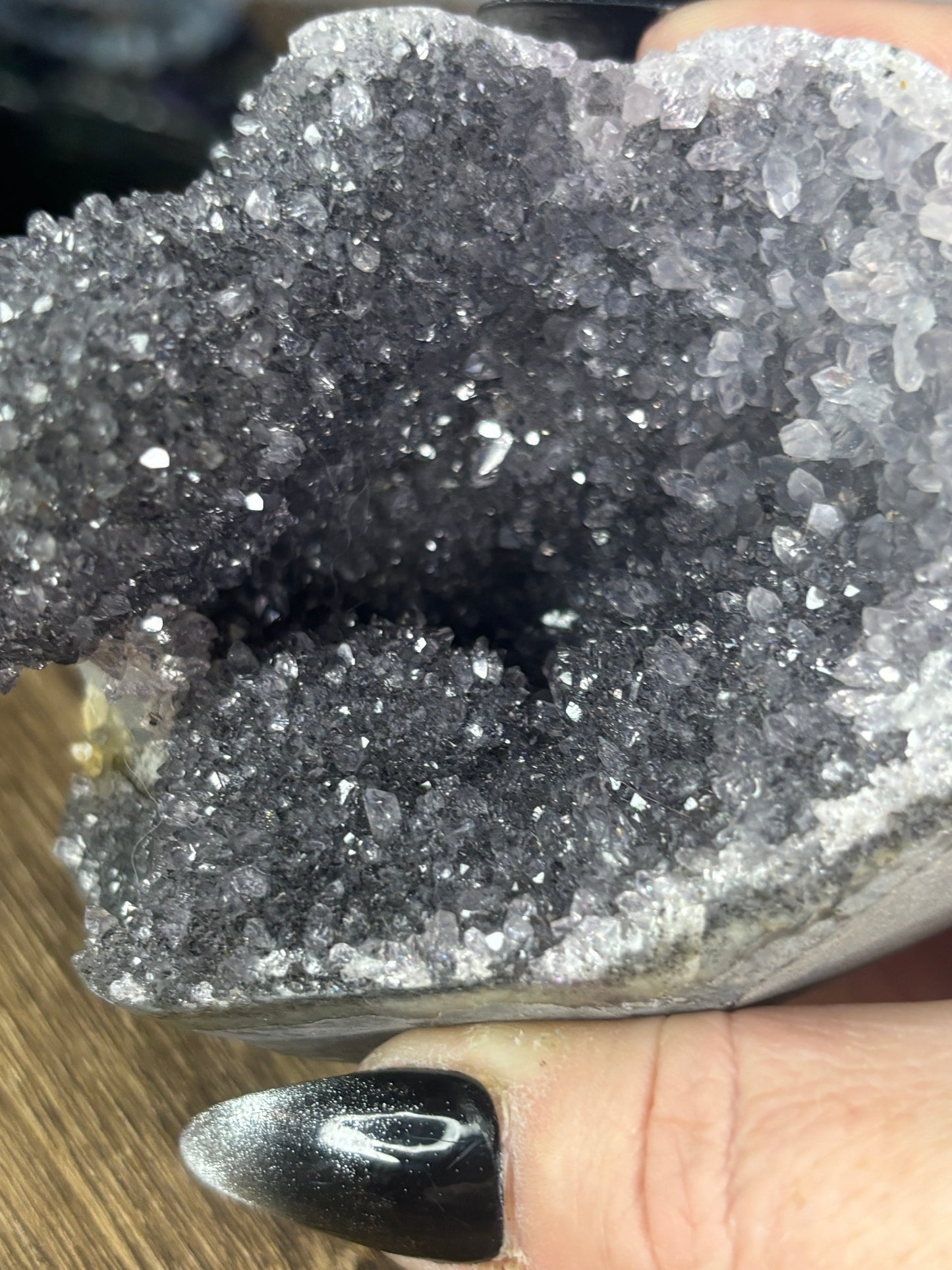 Amethyst cluster cut base