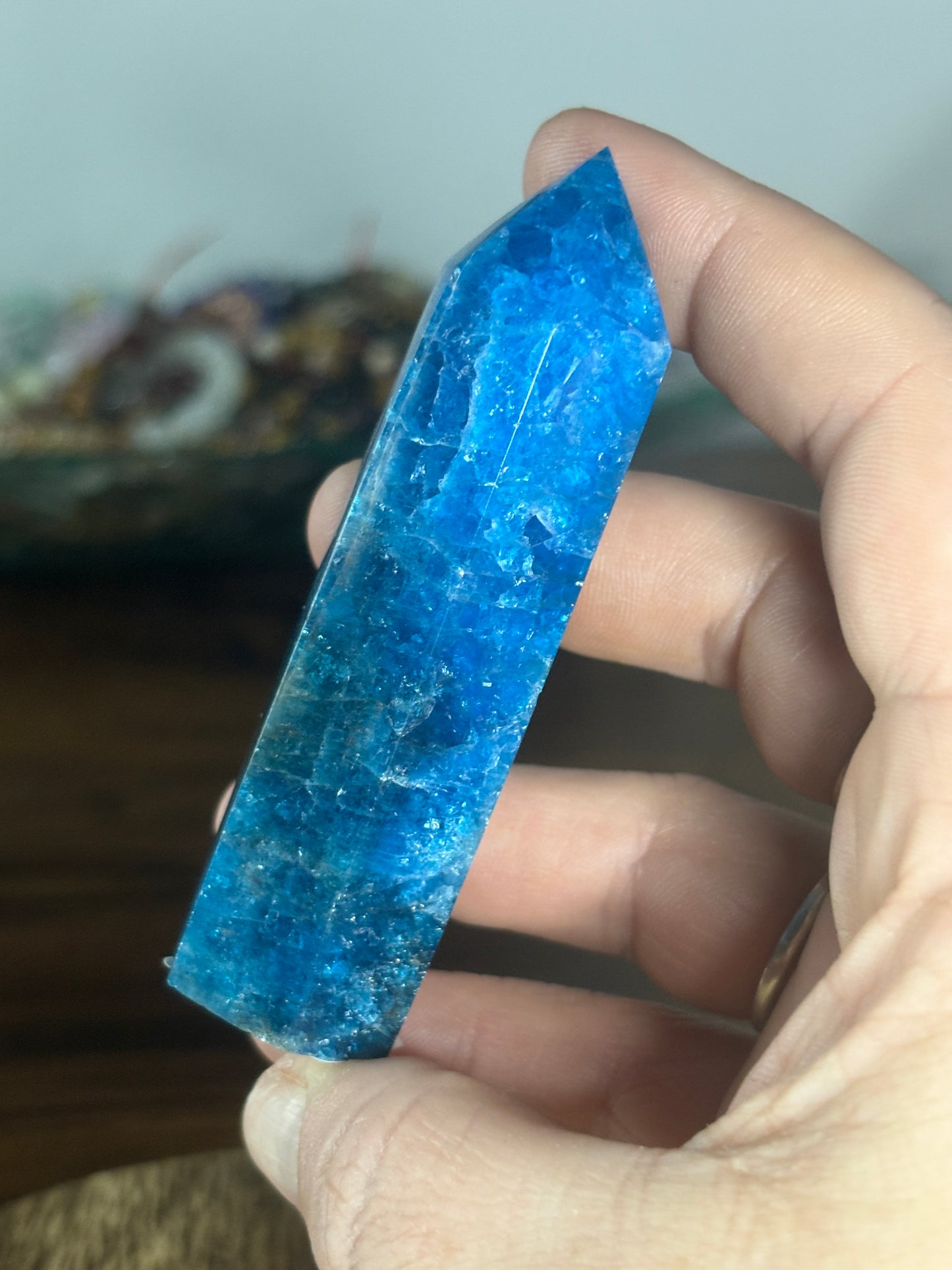 Blue apatite tower 1