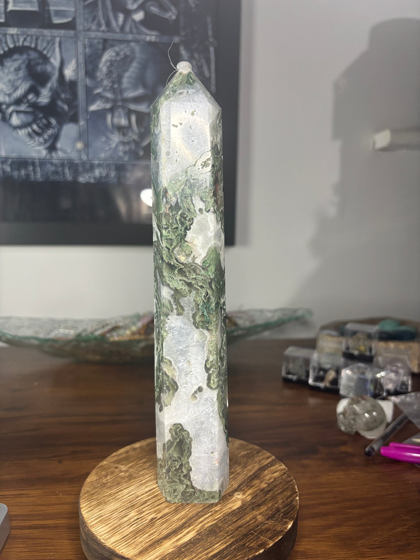 Moss agate tower XL