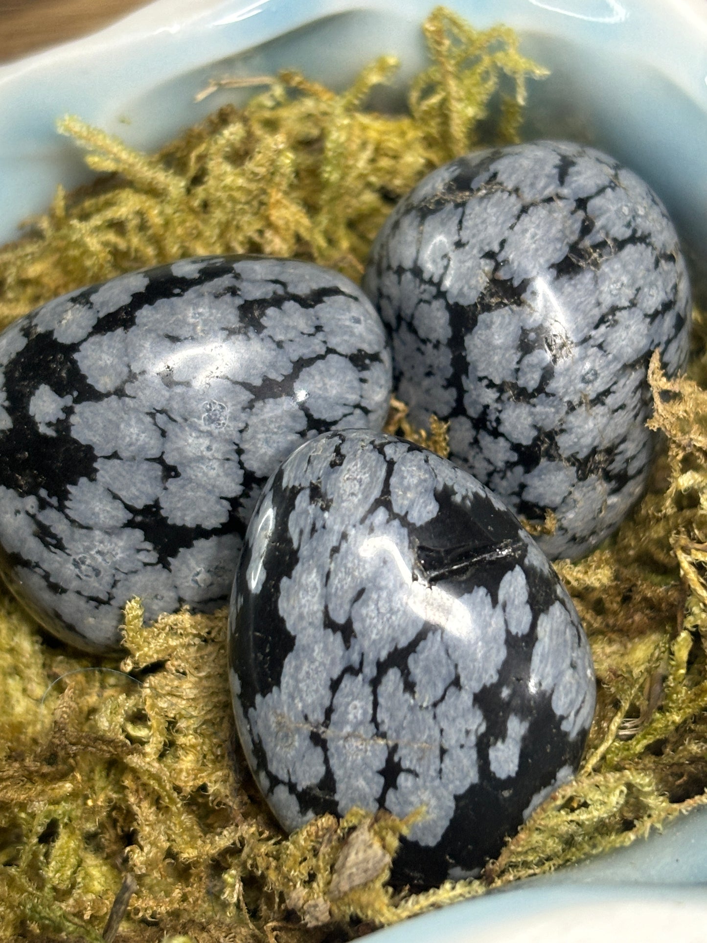 Snowflake obsidian tumble stone