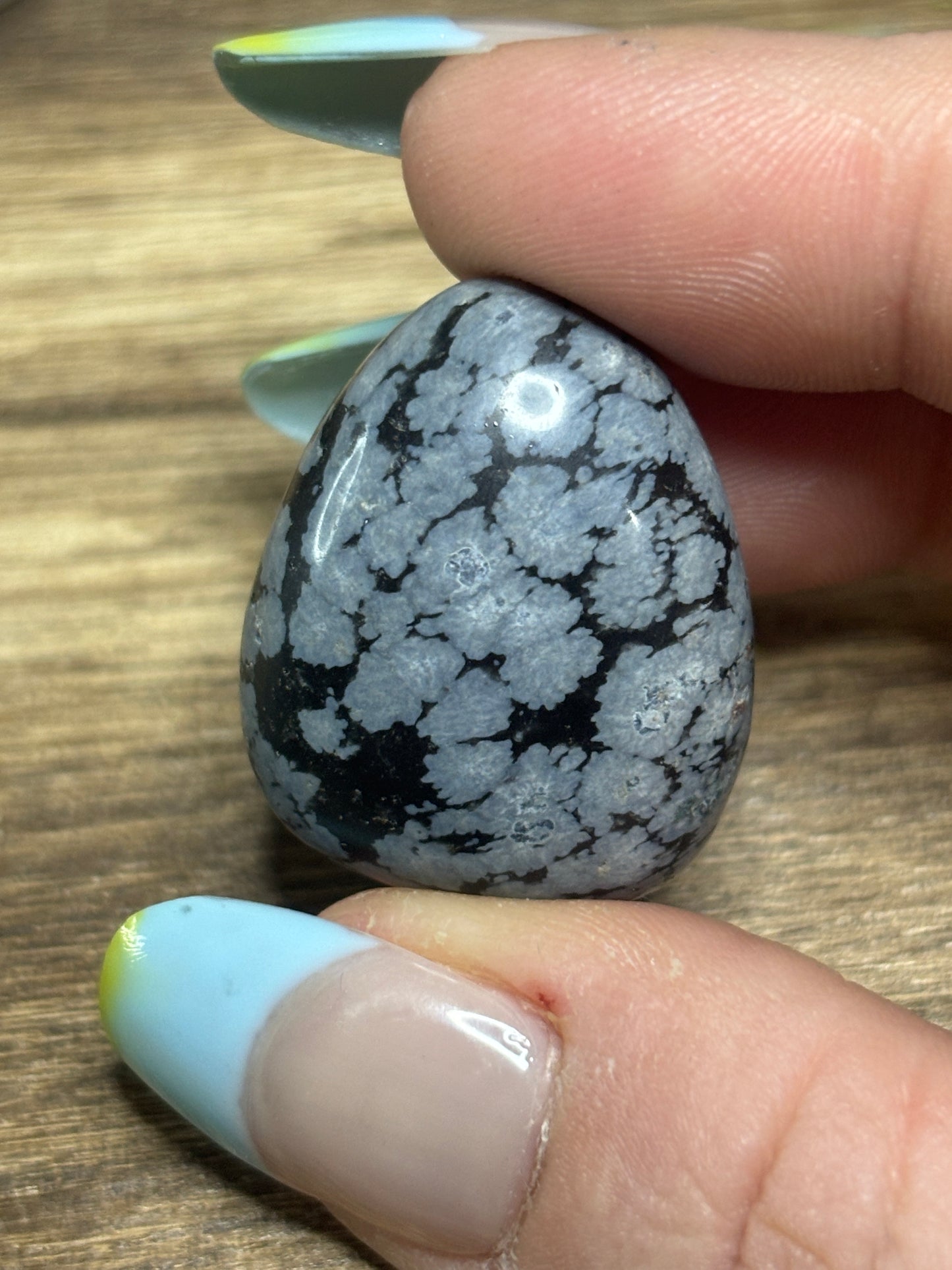 Snowflake obsidian tumble stone