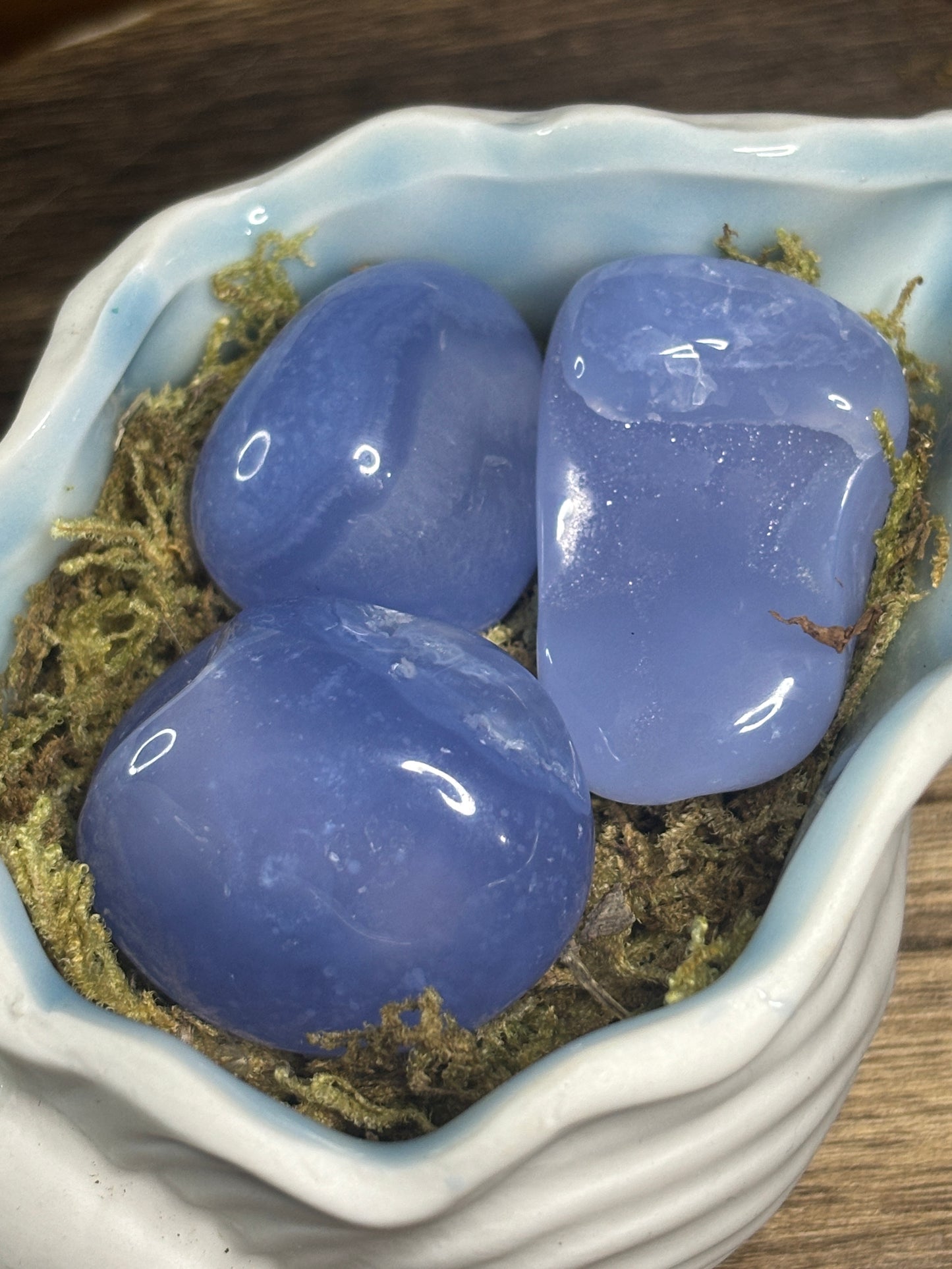 Blue lace agate tumble stone