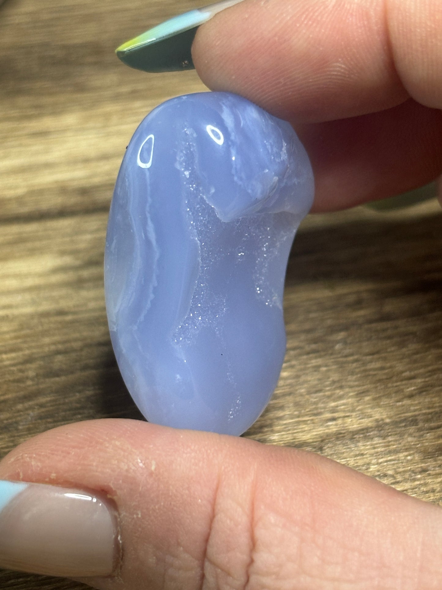 Blue lace agate tumble stone