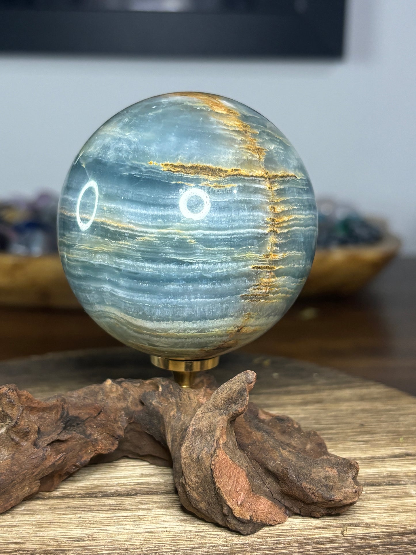 Blue onyx sphere