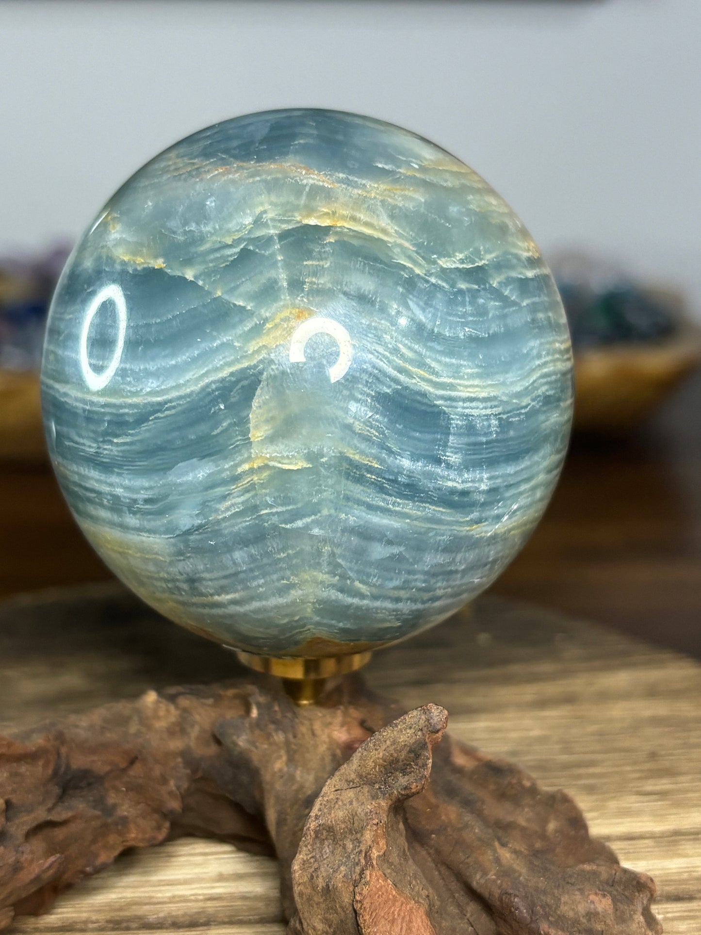 Blue onyx sphere