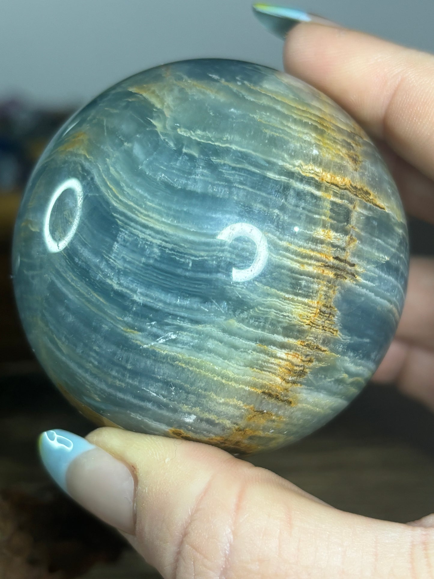 Blue onyx sphere