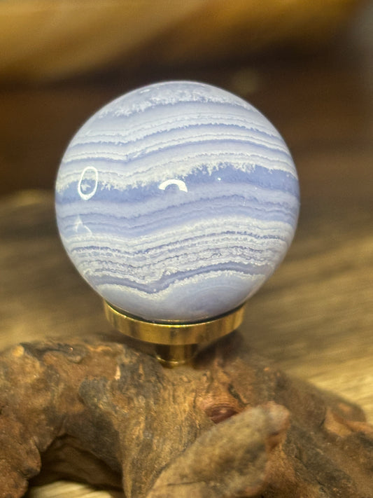 Blue lace agate sphere