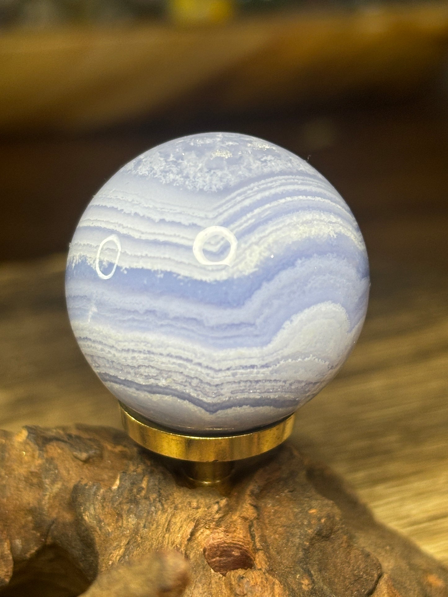 Blue lace agate sphere