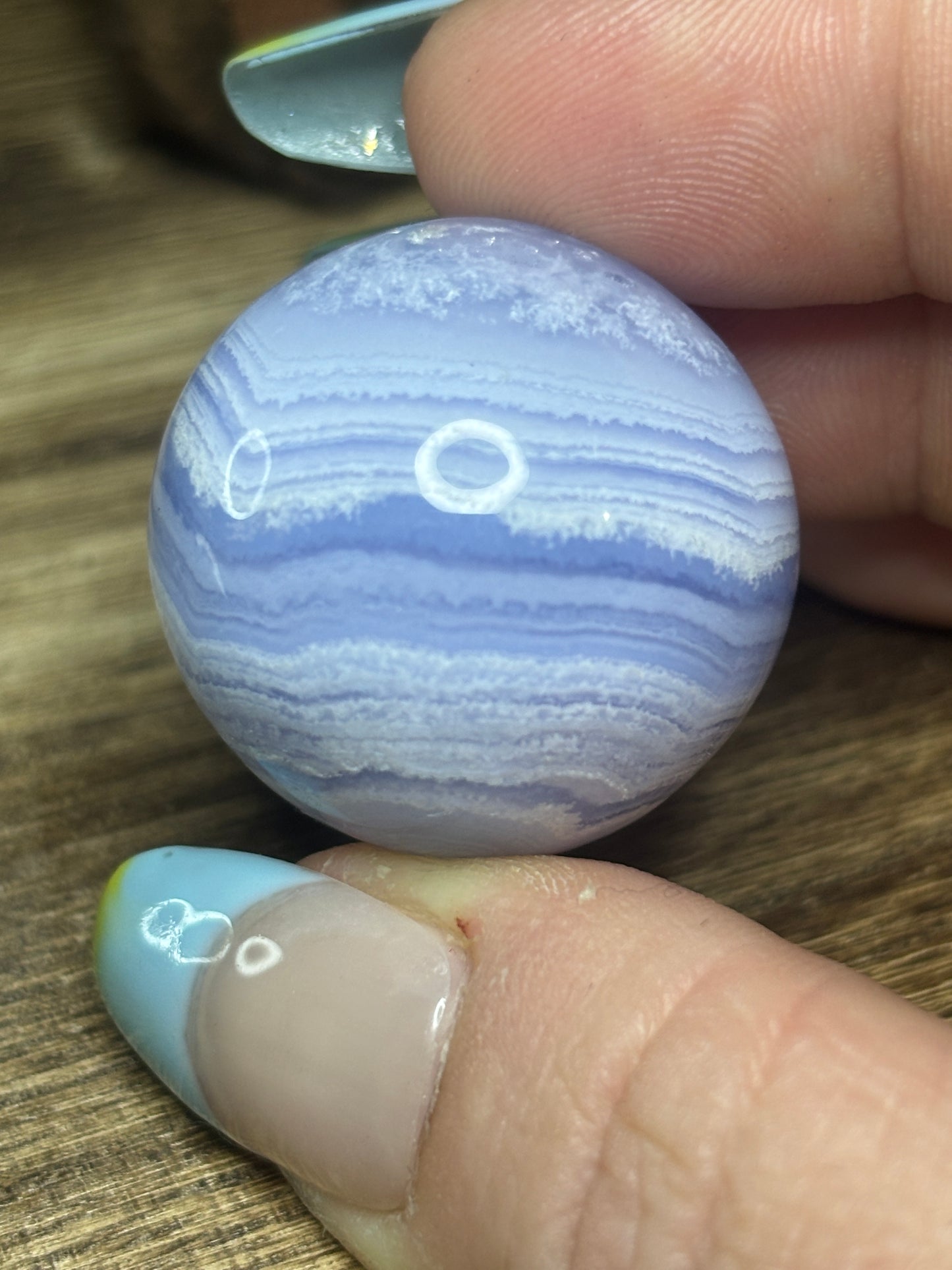 Blue lace agate sphere